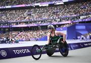 31 August 2024; Shauna Bocquet of Ireland after the women's 5000m T54 final on day three of the Paris 2024 Paralympic Games at Stade de France in Paris, France. Photo by Ramsey Cardy/Sportsfile