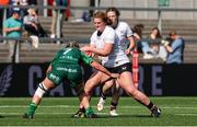 31 August 2024; Sophie Barrett of Ulster is tackled by Edel McMahon of Connacht during the Vodafone Women’s Interprovincial Championship third place play-off match between Ulster and Connacht at the Kingspan Stadium in Belfast. Photo by John Dickson/Sportsfile