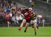 1 September 2024; Pauric Mahony of Ballygunner in action against Evan McInerney of Abbeyside Ballinacourty during the Waterford Senior Club Hurling Championship Final match between Abbeyside Ballinacourty and Ballygunner at Fraher Field in Dungarvan, Waterford. Photo by Seb Daly/Sportsfile