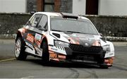 1 September 2024; Eddie Doherty and Tom Murphy compete in their Skoda Fabia R5 during the Bluebird Care Galway Summer Rally, Round 7 of the Triton Showers National Rally Championship 2024, in Ballinasloe, Galway. Photo by Philip Fitzpatrick/Sportsfile