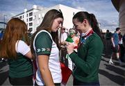 1 September 2024; Eve McCrystal of Ireland, right, with daughter Ava after winning silver in the women's B 3000m individual pursuit final on day four of the Paris 2024 Paralympic Games at Vélodrome de Saint-Quentin-en-Yvelines in Paris, France. Photo by Harry Murphy/Sportsfile