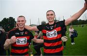 1 September 2024; Ballygunner players Kevin Mahony, left, and Pauric Mahony celebrate after their side's victory in the Waterford Senior Club Hurling Championship Final match between Abbeyside Ballinacourty and Ballygunner at Fraher Field in Dungarvan, Waterford. Photo by Seb Daly/Sportsfile