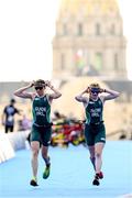 2 September 2024; Judith MacCombe, right, and guide Eimear Nicholls of Ireland in action during the women's PTVI race on day five of the Paris 2024 Paralympic Games at Pont Alexandre III in Paris, France. Photo by Ramsey Cardy/Sportsfile