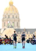 2 September 2024; Judith MacCombe, right, and guide Eimear Nicholls of Ireland in action during the women's PTVI race on day five of the Paris 2024 Paralympic Games at Pont Alexandre III in Paris, France. Photo by Ramsey Cardy/Sportsfile