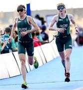 2 September 2024; Judith MacCombe, right, and guide Eimear Nicholls of Ireland in action during the women's PTVI race on day five of the Paris 2024 Paralympic Games at Pont Alexandre III in Paris, France. Photo by Ramsey Cardy/Sportsfile