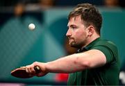 2 September 2024; Colin Judge of Ireland in action against Feng Panfeng of China during their men's singles MS11 round of 16 match on day five of the Paris 2024 Paralympic Games at South Paris Arena in Paris, France. Photo by Harry Murphy/Sportsfile