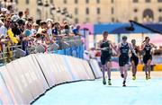 2 September 2024; Judith MacCombe, right, and guide Eimear Nicholls of Ireland on their way to finishing in eighth place during the women's PTVI race on day five of the Paris 2024 Paralympic Games at Pont Alexandre III in Paris, France. Photo by Ramsey Cardy/Sportsfile