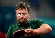 2 September 2024; Colin Judge of Ireland in action against Feng Panfeng of China during their men's singles MS11 round of 16 match on day five of the Paris 2024 Paralympic Games at South Paris Arena in Paris, France. Photo by Harry Murphy/Sportsfile