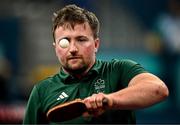 2 September 2024; Colin Judge of Ireland in action against Feng Panfeng of China during their men's singles MS11 round of 16 match on day five of the Paris 2024 Paralympic Games at South Paris Arena in Paris, France. Photo by Harry Murphy/Sportsfile