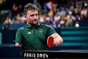 2 September 2024; Colin Judge of Ireland in action against Feng Panfeng of China during their men's singles MS11 round of 16 match on day five of the Paris 2024 Paralympic Games at South Paris Arena in Paris, France. Photo by Harry Murphy/Sportsfile