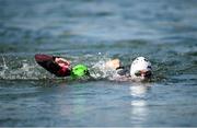 2 September 2024; Chloe MacCombe, left, and guide Catherine A Sands of Ireland in action during the women's PTVI race on day five of the Paris 2024 Paralympic Games at Pont Alexandre III in Paris, France. Photo by Ramsey Cardy/Sportsfile