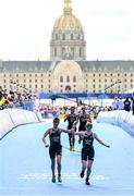 2 September 2024; Judith MacCombe, right, and guide Eimear Nicholls of Ireland in action during the women's PTVI race on day five of the Paris 2024 Paralympic Games at Pont Alexandre III in Paris, France. Photo by Ramsey Cardy/Sportsfile