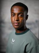 2 September 2024; Aidomo Emakhu during a Republic of Ireland U21's media conference at the Pilo Hotel in Ashbourne, Meath. Photo by David Fitzgerald/Sportsfile