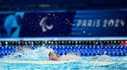 3 September 2024; Barry McClements of Ireland in action during the men's S9 100m backstroke heats on day six of the Paris 2024 Paralympic Games at La Defense Arena in Paris, France. Photo by Ramsey Cardy/Sportsfile
