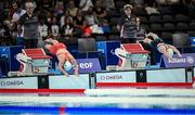 3 September 2024; Nicole Turner, left, and Dearbhaile Brady of Ireland in action the women's S6 50m butterfly heats on day six of the Paris 2024 Paralympic Games at La Defense Arena in Paris, France. Photo by Ramsey Cardy/Sportsfile