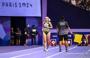 3 September 2024; Orla Comerford of Ireland before the women's T13 100m heats on day six of the Paris 2024 Paralympic Games at Stade de France in Paris, France. Photo by Harry Murphy/Sportsfile