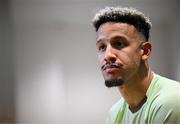 3 September 2024; Callum Robinson during a Republic of Ireland press conference at the FAI Headquarters in Abbotstown, Dublin. Photo by Stephen McCarthy/Sportsfile