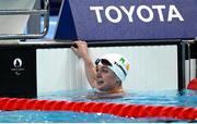 3 September 2024; Nicole Turner of Ireland after finishing sixth in the women's S6 50m butterfly final on day six of the Paris 2024 Paralympic Games at La Defense Arena in Paris, France. Photo by Ramsey Cardy/Sportsfile