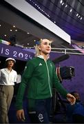 3 September 2024; Orla Comerford of Ireland makes her way out for the medal ceremony after winning bronze in the women's T13 100m final on day six of the Paris 2024 Paralympic Games at Stade de France in Paris, France. Photo by Harry Murphy/Sportsfile