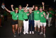3 September 2024; Orla Comerford of Ireland celebrates with family member Camilla, brothers Gavin and Morgan and parents Siobhán and Ger, and her bronze medal from the women's T13 100m final on day six of the Paris 2024 Paralympic Games at Stade de France in Paris, France. Photo by Harry Murphy/Sportsfile