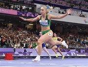 3 September 2024; Orla Comerford of Ireland crosses the line to finish third and win a bronze medal in the women's T13 100m final on day six of the Paris 2024 Paralympic Games at Stade de France in Paris, France. Photo by Harry Murphy/Sportsfile