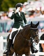4 September 2024; Sarah Slattery of Ireland on Savona during the Grade V Individual Event on day seven of the Paris 2024 Paralympic Games at Château de Versailles in Paris, France. Photo by Harry Murphy/Sportsfile