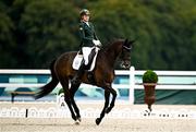 4 September 2024; Sarah Slattery of Ireland on Savona during the Grade V Individual Event on day seven of the Paris 2024 Paralympic Games at Château de Versailles in Paris, France. Photo by Harry Murphy/Sportsfile