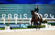 4 September 2024; Sarah Slattery of Ireland on Savona during the Grade V Individual Event on day seven of the Paris 2024 Paralympic Games at Château de Versailles in Paris, France. Photo by Harry Murphy/Sportsfile