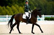 4 September 2024; Sarah Slattery of Ireland on Savona during the Grade V Individual Event on day seven of the Paris 2024 Paralympic Games at Château de Versailles in Paris, France. Photo by Harry Murphy/Sportsfile