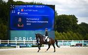 4 September 2024; Sarah Slattery of Ireland on Savona during the Grade V Individual Event on day seven of the Paris 2024 Paralympic Games at Château de Versailles in Paris, France. Photo by Harry Murphy/Sportsfile