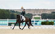 4 September 2024; Sarah Slattery of Ireland on Savona during the Grade V Individual Event on day seven of the Paris 2024 Paralympic Games at Château de Versailles in Paris, France. Photo by Harry Murphy/Sportsfile