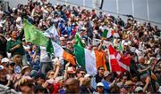 4 September 2024; Ireland supporters cheer on Sarah Slattery of Ireland on Savona during the Grade V Individual Event on day seven of the Paris 2024 Paralympic Games at Château de Versailles in Paris, France. Photo by Harry Murphy/Sportsfile