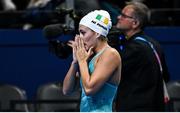 5 September 2024; Róisin Ní Riain of Ireland after finishing fourth in the women's SB13 100m breaststroke finals on day eight of the Paris 2024 Paralympic Games at La Defense Arena in Paris, France. Photo by Harry Murphy/Sportsfile