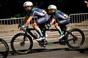 6 September 2024; Josephine Healion, right, and pilot Eve McCrystal of Ireland during the Women's B road race on day nine of the Paris 2024 Paralympic Games at Clichy-sous- Bois in Paris, France. Photo by Harry Murphy/Sportsfile