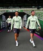 6 September 2024; Callum Robinson and Alan Browne, right, during a Republic of Ireland training session at the Aviva Stadium in Dublin. Photo by Stephen McCarthy/Sportsfile