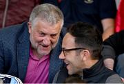 6 September 2024; FAI President Paul Cooke, left, and FAI director of football Marc Canham before the SSE Airtricity Men's Premier Division match between Bohemians and Shelbourne at Dalymount Park in Dublin. Photo by Seb Daly/Sportsfile