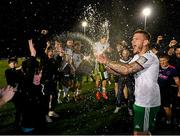 6 September 2024; Sean Murray of Cork City celebrates with supporters after the SSE Airtricity Men's First Division match between UCD and Cork City at UCD Bowl in Belfield, Dublin. Photo by David Fitzgerald/Sportsfile