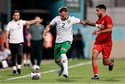 6 September 2024; Sam Curtis of Republic of Ireland in action against Livan Burcu of Turkiye during the UEFA European U21 Championship qualifier match between Turkiye and Republic of Ireland at Esenler Stadium in Istanbul, Turkey. Photo by Gokhan Kilincer/Sportsfile