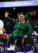 7 September 2024; Britney Arendse of Ireland during the women's 79kg final on day ten of the Paris 2024 Paralympic Games at Porte de la Chapelle Arena in Paris, France. Photo by Harry Murphy/Sportsfile