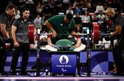 7 September 2024; Britney Arendse of Ireland lifts during the women's 79kg final on day ten of the Paris 2024 Paralympic Games at Porte de la Chapelle Arena in Paris, France. Photo by Harry Murphy/Sportsfile