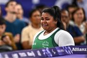 7 September 2024; Britney Arendse of Ireland after her third lift in the women's 79kg final on day ten of the Paris 2024 Paralympic Games at Porte de la Chapelle Arena in Paris, France. Photo by Harry Murphy/Sportsfile