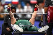 7 September 2024; Britney Arendse of Ireland after her third lift in the women's 79kg final on day ten of the Paris 2024 Paralympic Games at Porte de la Chapelle Arena in Paris, France. Photo by Harry Murphy/Sportsfile