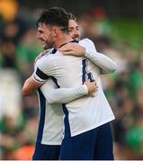7 September 2024; Jack Grealish, right, and Declan Rice of England celebrate after the UEFA Nations League B Group 2 match between Republic of Ireland and England at Aviva Stadium in Dublin. Photo by Stephen McCarthy/Sportsfile
