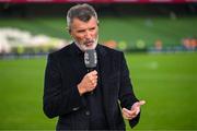 7 September 2024; Former Republic of Ireland captain and ITV pundit Roy Keane after the UEFA Nations League B Group 2 match between Republic of Ireland and England at Aviva Stadium in Dublin. Photo by Stephen McCarthy/Sportsfile