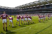 14 August 2004; The Westmeath team warm up before the start of the match. Bank of Ireland Senior Football Championship Quarter-Final, Westmeath v Derry, Croke Park, Dublin. Picture credit; Ray McManus / SPORTSFILE