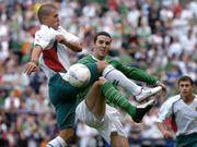 18 August 2004; John O'Shea, Republic of Ireland, in action against Valeri Bozhinov, Bulgaria. International Friendly, Republic of Ireland v Bulgaria, Lansdowne Road, Dublin. Picture credit; David Maher / SPORTSFILE