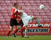 20 August 2004; Glen Crowe, Bohemians, in action against Ray Kenny, Kildare County. FAI Carlsberg Cup, Bohemians v Kildare County, Dalymount Park, Dublin. Picture credit; Brian Lawless / SPORTSFILE