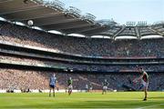 22 September 2013; Mayo's Cillian O'Connor kicks a free during the second half. GAA Football All-Ireland Senior Championship Final, Dublin v Mayo, Croke Park, Dublin. Picture credit: Stephen McCarthy / SPORTSFILE