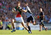 22 September 2013; Aidan O'Shea, Mayo, is tackled by Bernard Brogan, Dublin. GAA Football All-Ireland Senior Championship Final, Dublin v Mayo, Croke Park, Dublin. Picture credit: Stephen McCarthy / SPORTSFILE