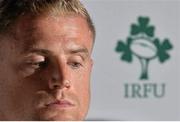 23 September 2013; Ireland's Jamie Heaslip during a press conference. Ireland Rugby Press Conference, Carton House, Maynooth, Co. Kildare. Picture credit: Stephen McCarthy / SPORTSFILE